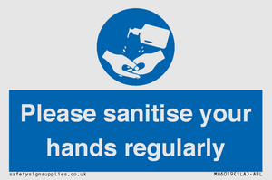 Please sanitise your hands regularly